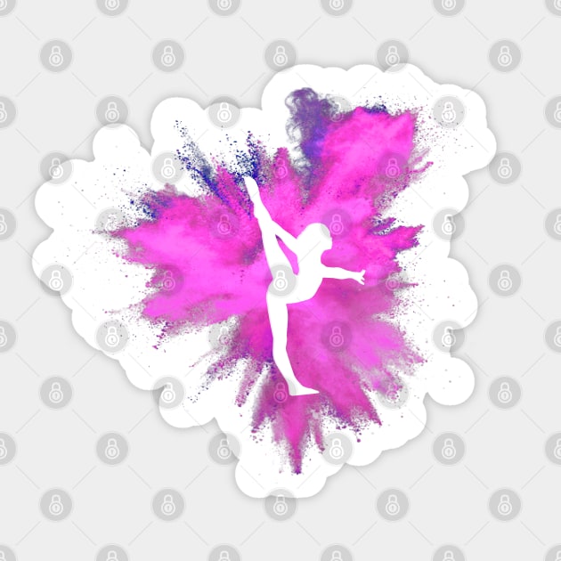 Gymnast Pink Explosion Sticker by FlexiblePeople